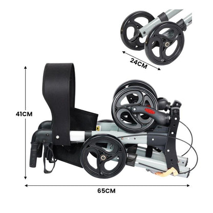 Orthonica Folding Rollator Mobility Aid 4 Wheel Walker