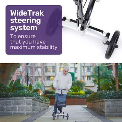 Equipmed Knee Scooter Walker With Disc Break & Suspension Bag Silver