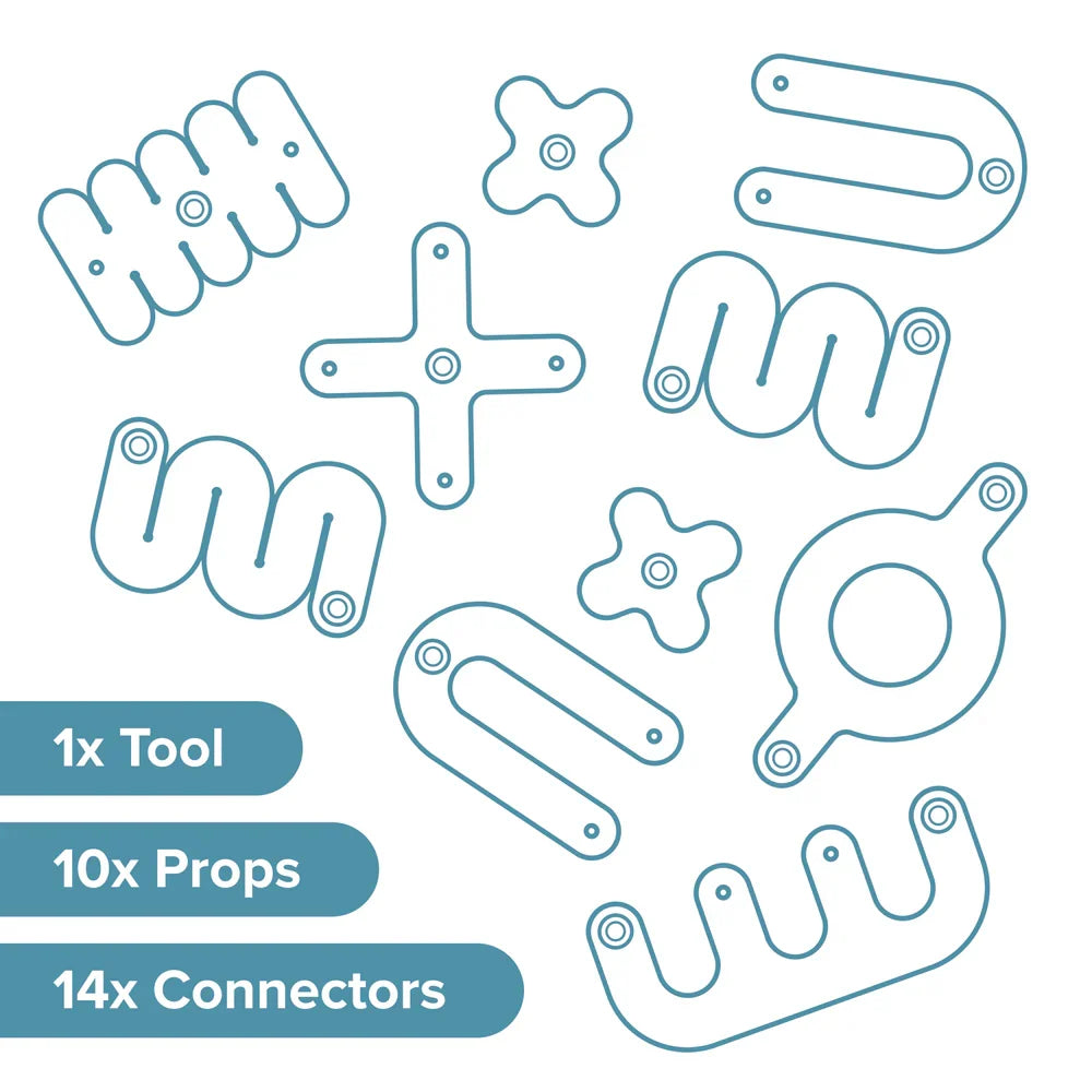 Makedo Deco-Props Sparkies 25pcs Accessory Set for Makedo Art and Craft for Kids 5yrs+