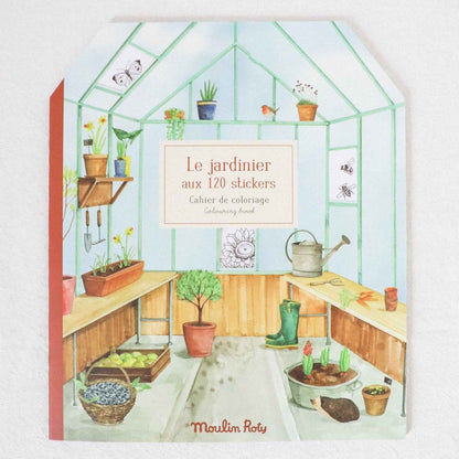 Garden Colouring Activity Book with 120 Stickers (Paperback) by Moulin Roty Travel Toys