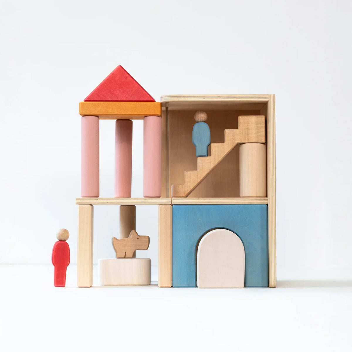 Multi Floor Wooden Building Block Set 43pcs by Avdar Toys Wooden Toys Building Blocks STEM Toys Gifting Idea for 3yrs+