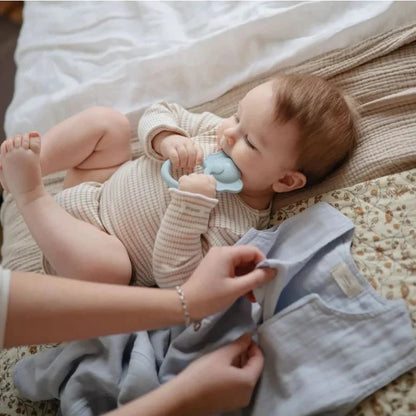 Mushie Elephant Teething Ring Silicone Baby Teether Baby Toys Baby Gifts 3m+
