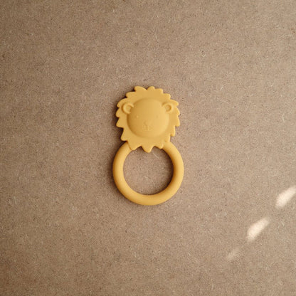Mushie Lion Teething Ring Silicone Baby Teether Baby Toys Baby Gifts 3m+