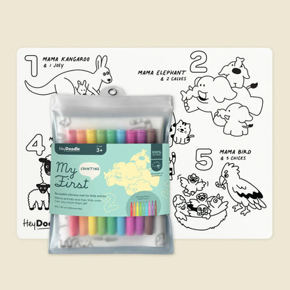 Hey Doodle My First Counting Colouring & Doodle Mat Travel Toys Art and Craft for Kids 3yrs+