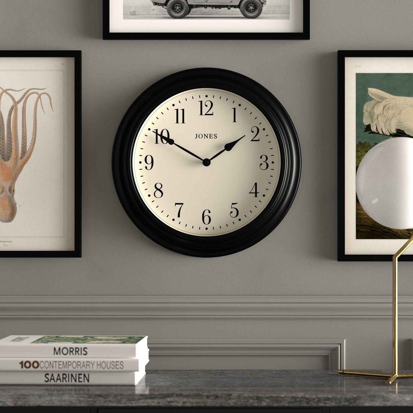 Newgate Jones Supper Club Clock Black