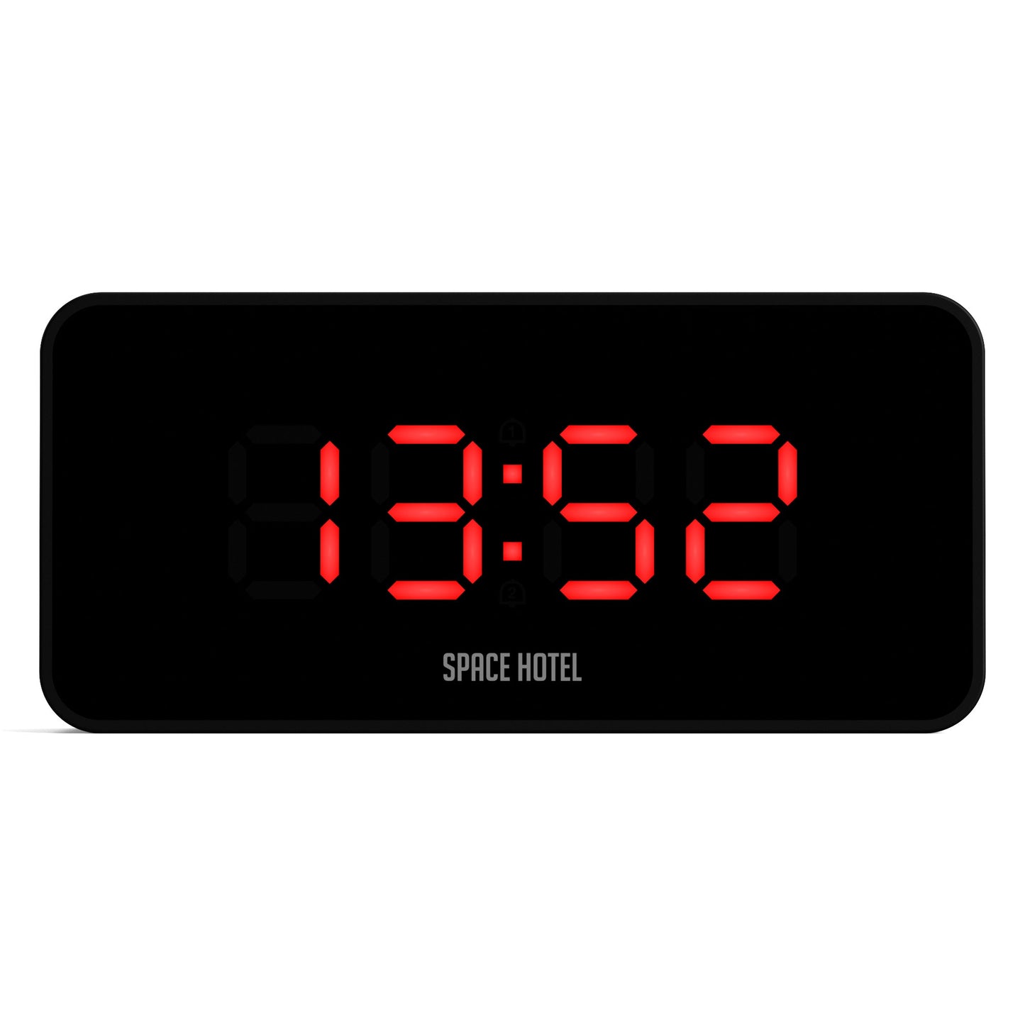 Space Hotel Hypertron Alarm Clock Black Case - Black Lens - Red Led