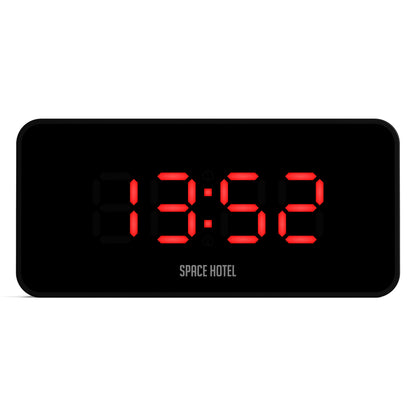 Space Hotel Hypertron Alarm Clock Black Case - Black Lens - Red Led