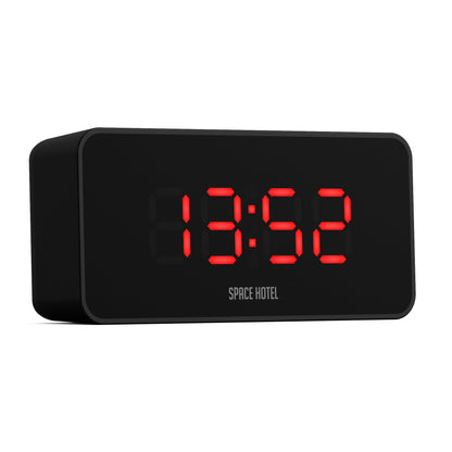 Space Hotel Hypertron Alarm Clock Black Case - Black Lens - Red Led