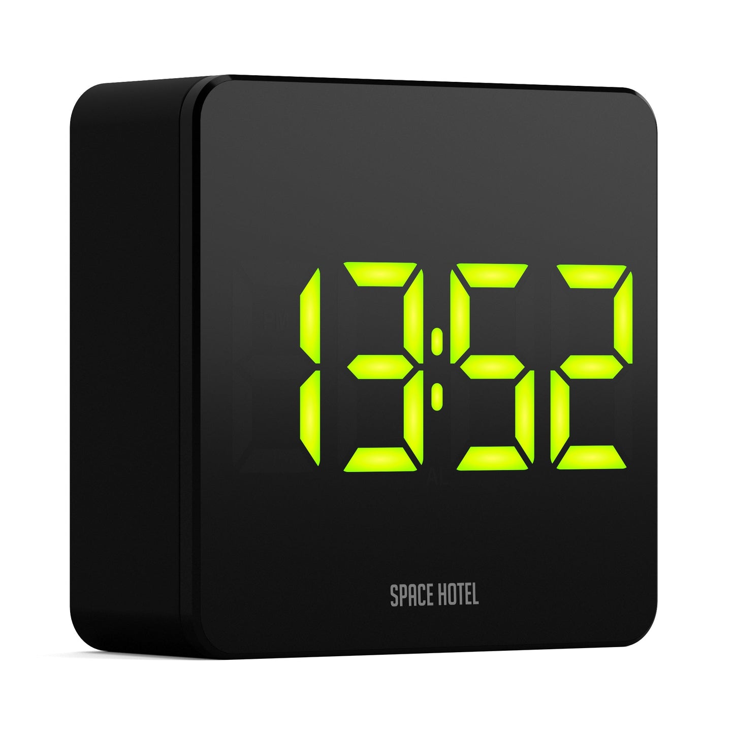 Space Hotel Orbatron Alarm Clock Black Case - Black Lens - Green Led