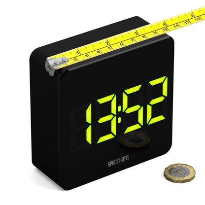 Space Hotel Orbatron Alarm Clock Black Case - Black Lens - Green Led