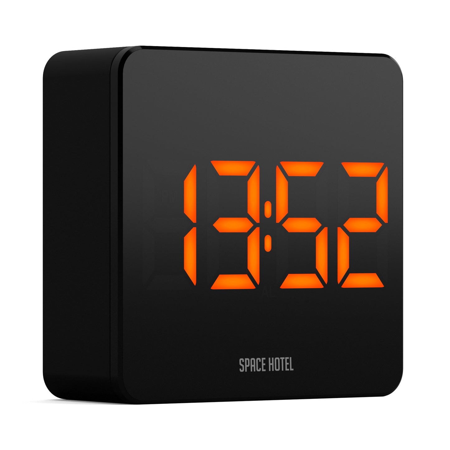 Space Hotel Orbatron Alarm Clock Black Case - Black Lens - Orange Led