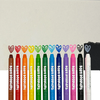 Ooly Body Doodlers Set of 12 Face & Body Crayons Stationary Art and craft for kids 6yrs+