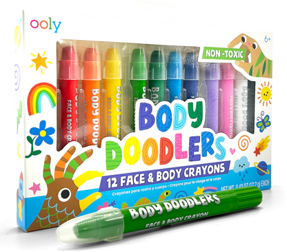 Ooly Body Doodlers Set of 12 Face & Body Crayons Stationary Art and craft for kids 6yrs+