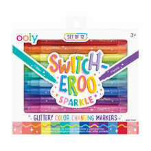 Ooly 12 Switcheroo Sparkle Glittery Colour Changing Markers Double Ended Stationary Art and craft for kids 3yrs+