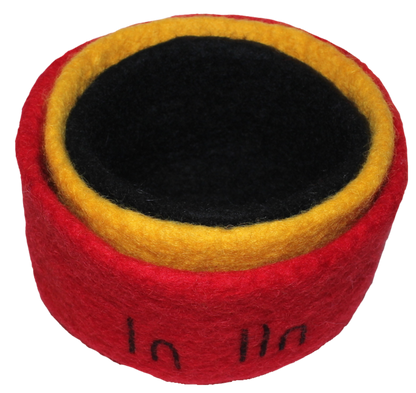 Papoose Felt Indigenous Nested Bowls Set of 3 First Nations Resources Australian Pretend and Imaginative Play School Range Best Seller 3yrs+