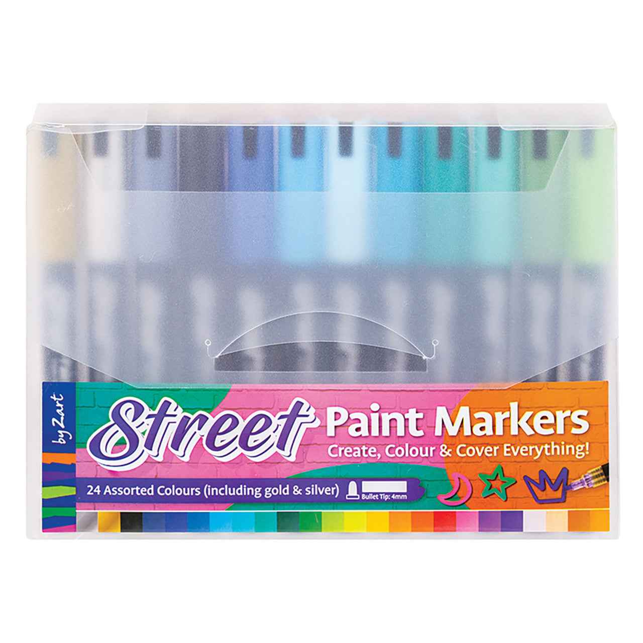 Acrylic Street Paint Markers for all surface Large Pack of 24 By Zart Stationary Art and craft for kids 3yrs+