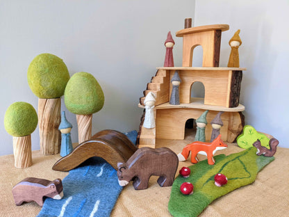 Papoose Wooden Bridge with Railing Pretend and Imaginative Play 3yrs+