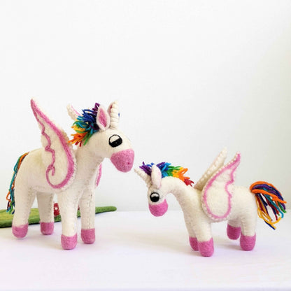 Papoose Felt Rainbow Pegasus Unicorn Baby Pretend & Imaginative Play Toys Unicorn Toys Fairy Unicorn and Castle Theme 3yrs+