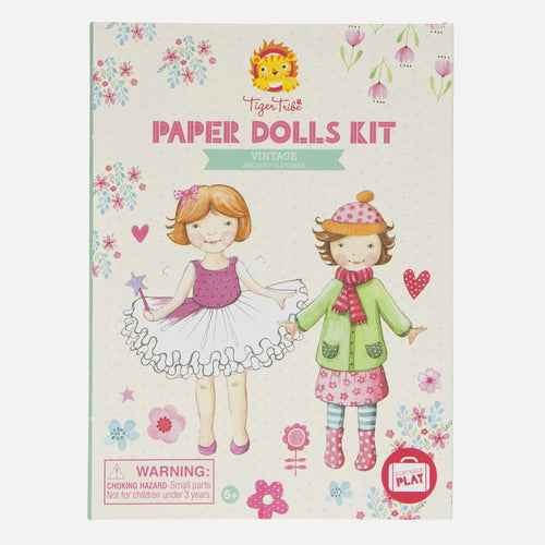 Tiger Tribe Paper Dolls Kit Vintage Art and craft for kids 5yrs+
