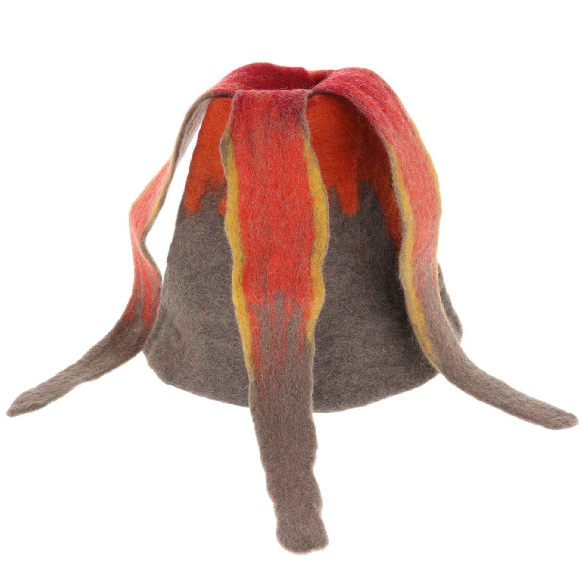 Papoose Felt Volcano with 3 Lava Streams Pretend & Imaginative Play Dinosaur Toys Dinosaur and Dragon Theme 3yrs+