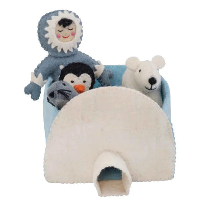 Pashom Felt Arctic Playlet 6pcs Pretend & Imaginative Play Toys CLEARANCE 3yrs+