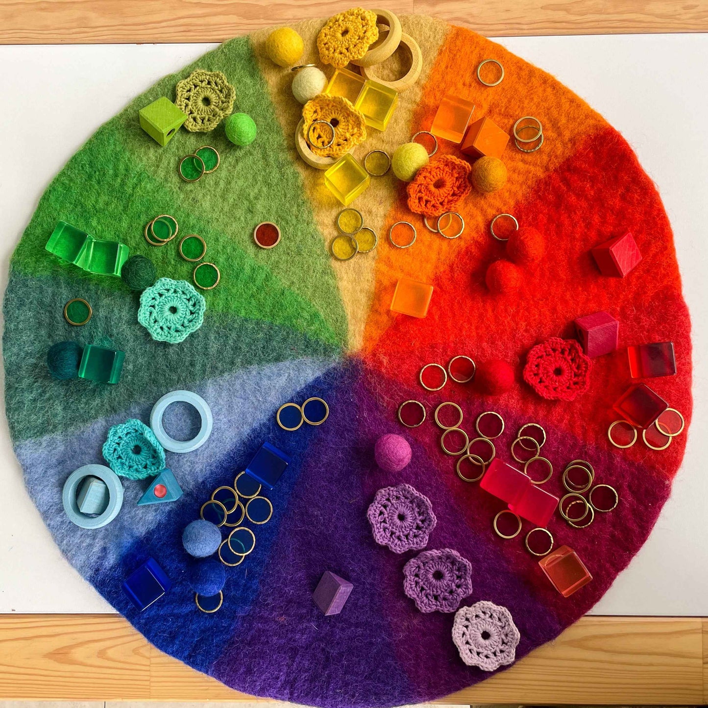 Papoose Felt Goethe Colour Play Mat Playscape 50cm Pretend & Imaginative Play Toys 3yrs+