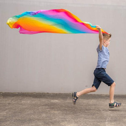 Play Silks by Play Silkies Australia JUMBO Silks RAINBOW 180x90cm 100% Silk Natural Waldorf Toys 0m+