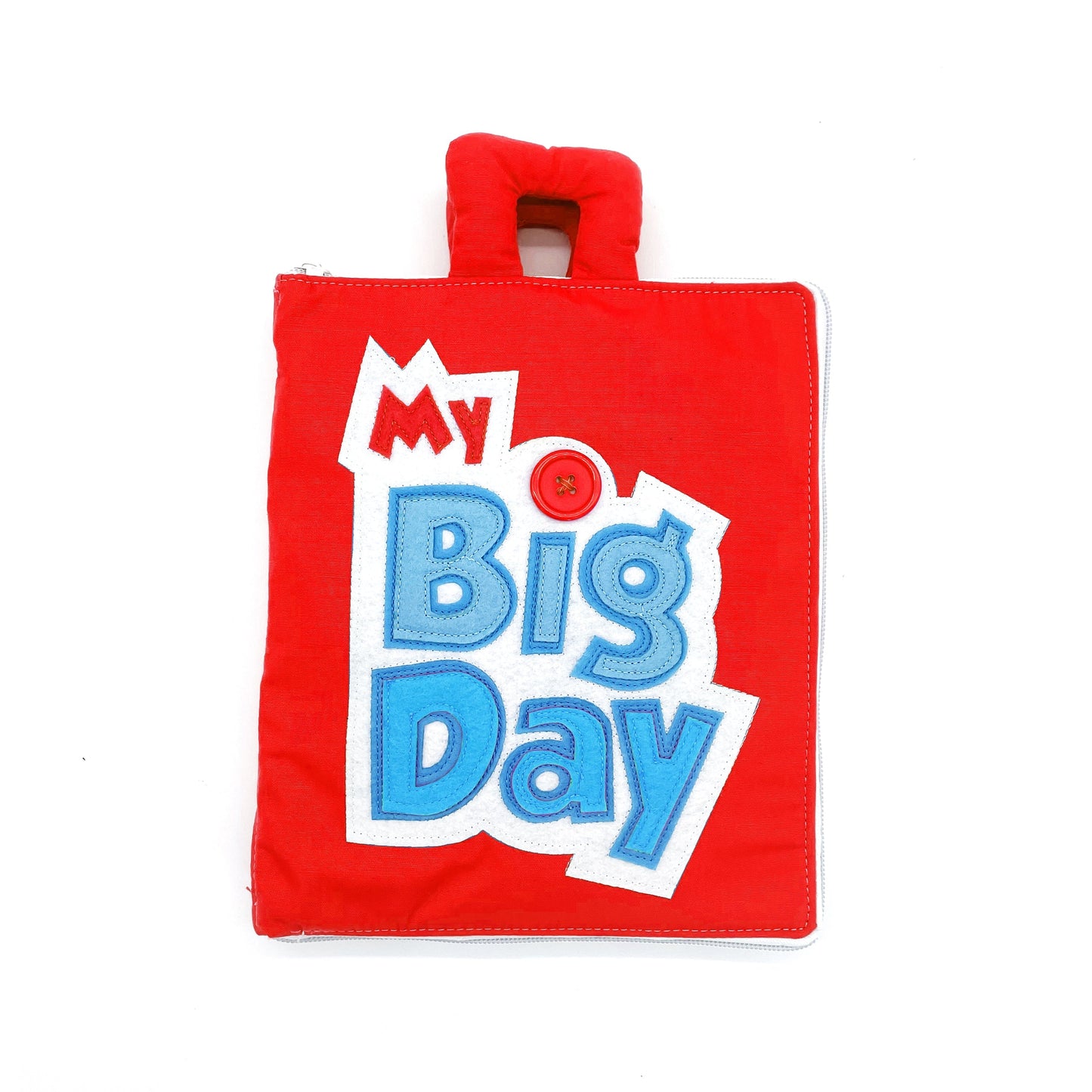 My Big Day Fabric Activity Book Red Cover by Curious Columbus Kids Travel Toys Interactive Book 3yrs+