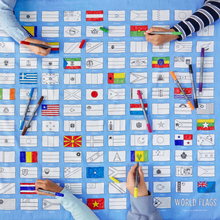 World Flags Colour And Learn Tablecloth by Eat Sleep Doodle Art and craft for kids 3yrs+