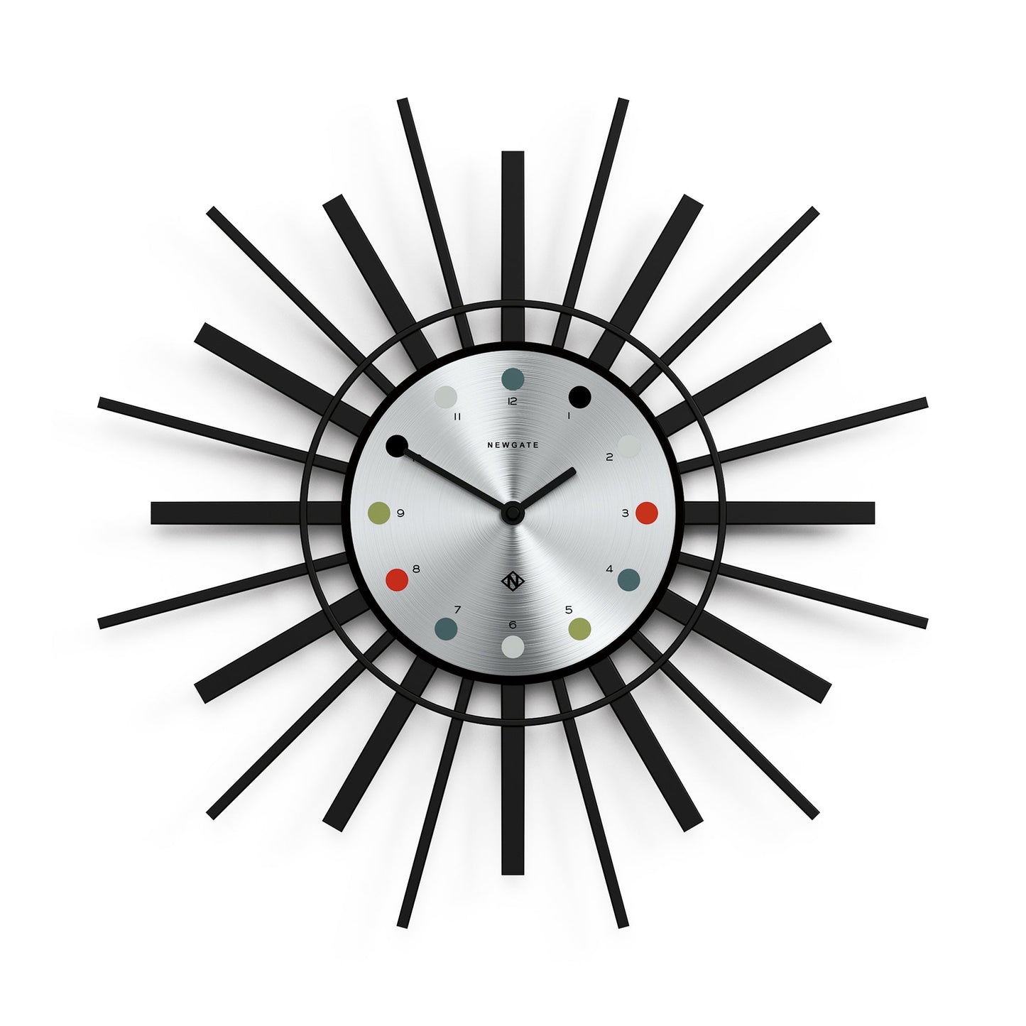 Stingray Wall Clock Black - Silver Dial