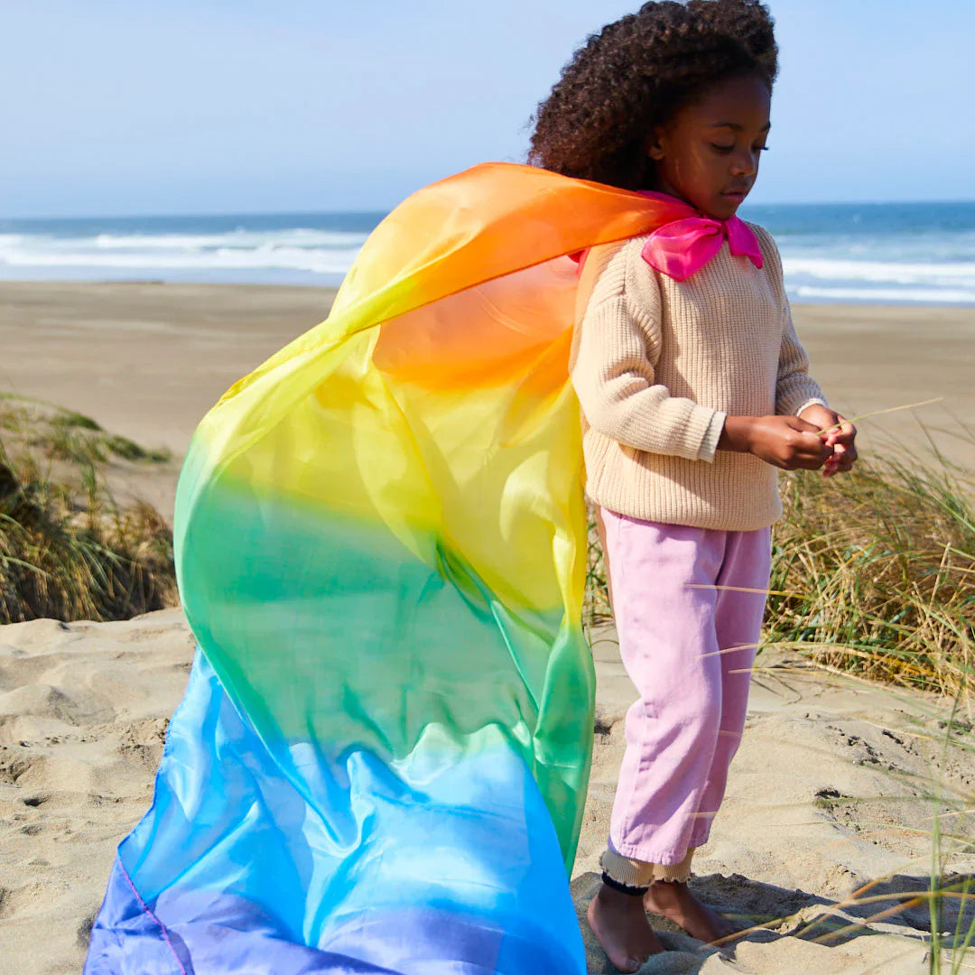Sarah’s Silks Giant Rainbow Playsilks 178 x 89cm 100% Silk Natural Waldorf Toys 0m+