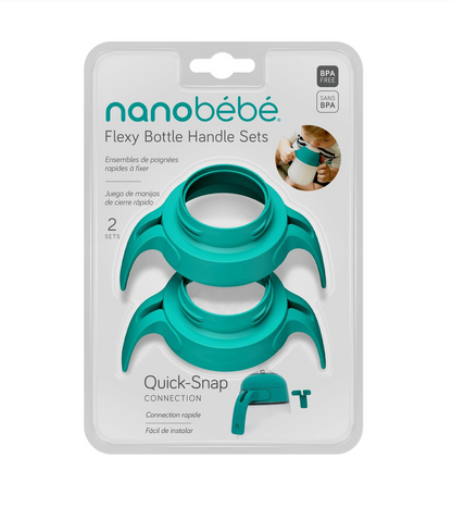 Nanobébé Silicone Bottle Handles - 2-Pack Teal - Myer