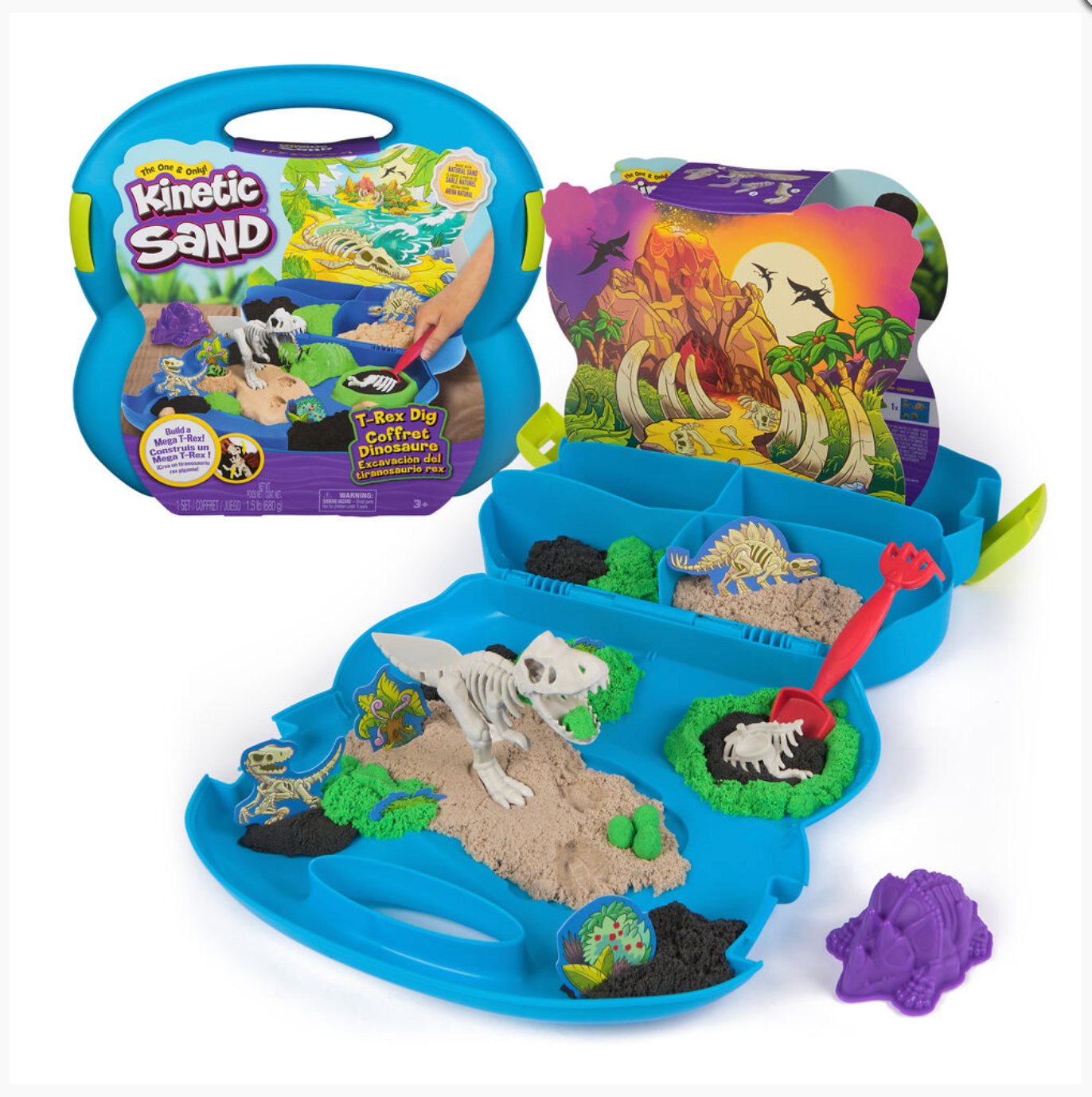 Kinetic Sand T-Rex Dino Fossil Dig Case Sensory Toys DISCONTINUED 3yrs+