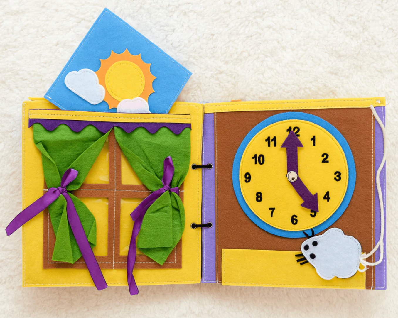 Wondertivity Little Lamb Nursery Rhyme Busy Book Fabric Activity Book Kids Travel Toys 3yrs+