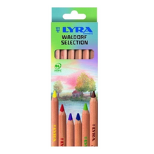 LYRA Super Ferby Nature Unlacquered Waldorf Pencils 6 Colours Stationary Art and Craft for Kids 3yrs+