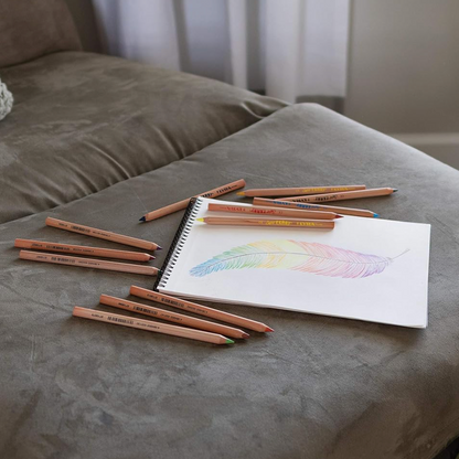 LYRA Super Ferby Nature Unlacquered Waldorf Pencils 6 Colours Stationary Art and Craft for Kids 3yrs+