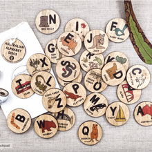Australian Wooden Alphabet Discs by Buttonworks Australia Early Literacy Wooden Puzzle Game Australian Theme 3yrs+