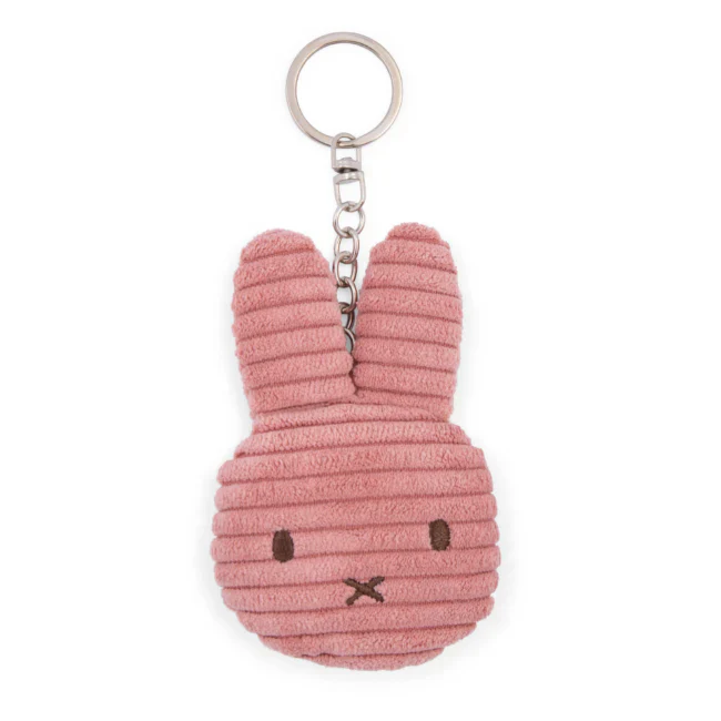 Miffy Flat Keychain (ECO) Corduroy Dusty Rose 10cm
