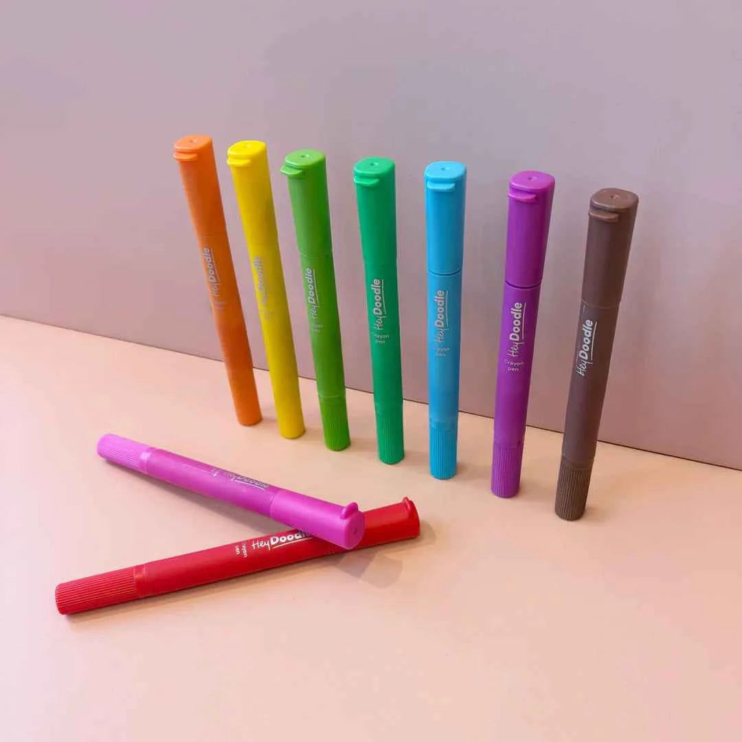 Hey Doodle Washable Crayon Pens Art and Craft for Kids 3yrs+