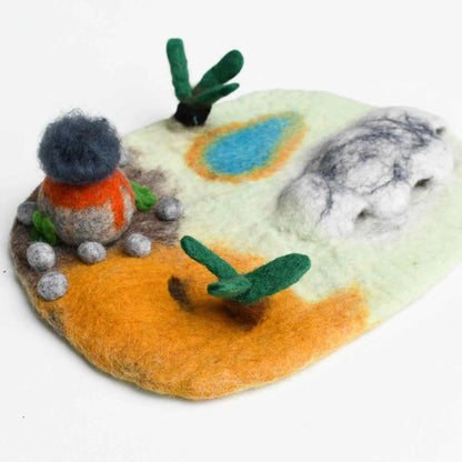 Tara Treasures Small Felt Dinosaur Ice Age Play Mat Playscape 35cm Pretend & Imaginative Play Dinosaur Toys Retired 3yrs+