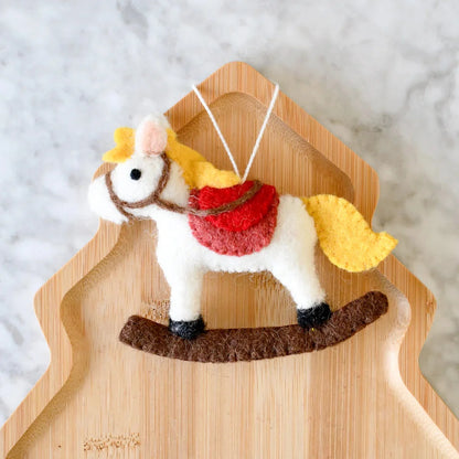 Tara Treasures Felt Rocking Horse Ornament