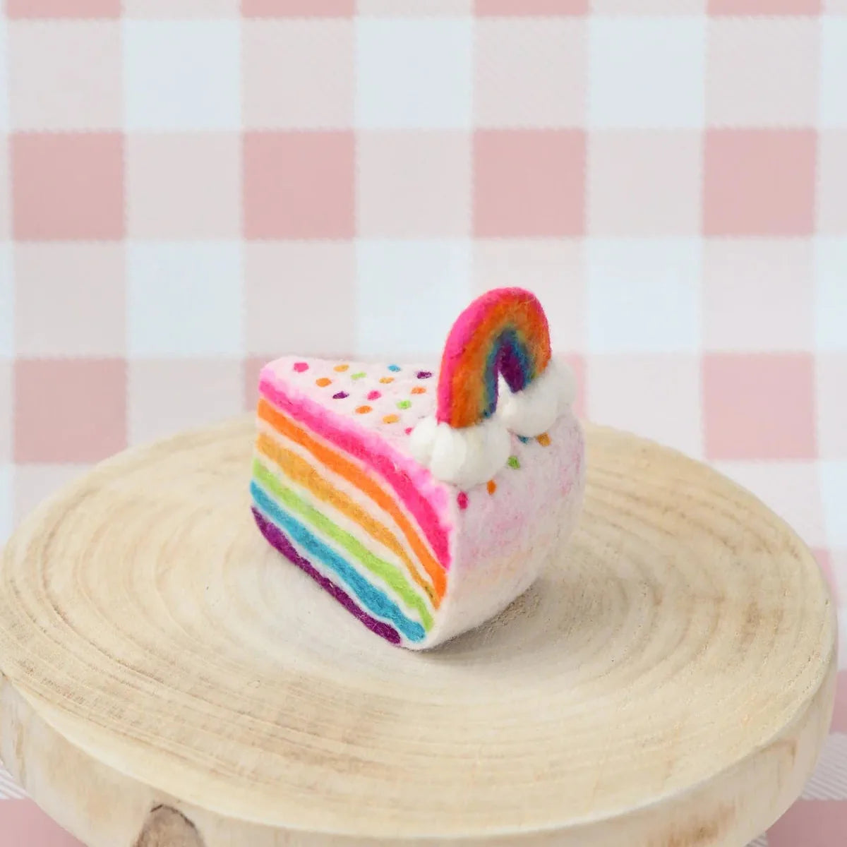 Tara Treasures Felt Rainbow Cake Slice Pretend and Imaginative Play Kitchen Accessories 3yrs +