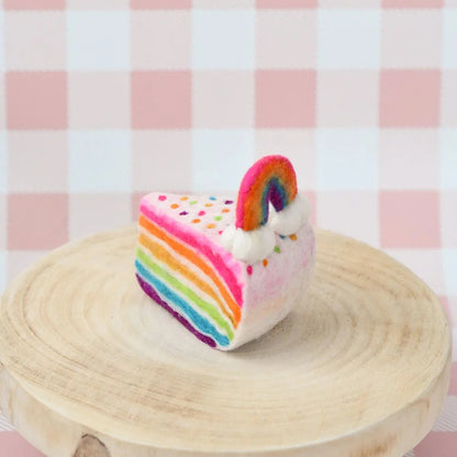 Tara Treasures Felt Rainbow Cake Slice Pretend and Imaginative Play Kitchen Accessories 3yrs +