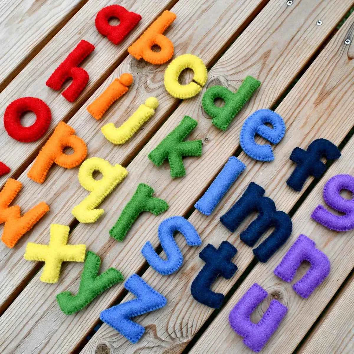 Tara Treasures Felt Rainbow Colourful Alphabet Lowercase Small Letters  Early Literacy Cognitive Language Phonics 3yrs+