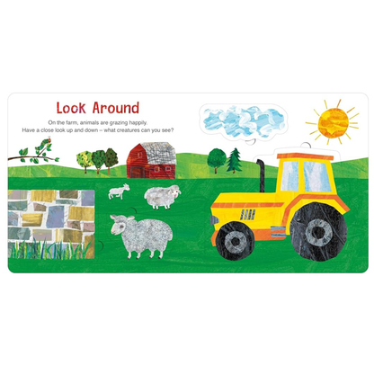 The Very Hungry Caterpillar's Lift and Learn Farm An interactive Lift The Flap Activity Book (Board Book) by Eric Carle Travel Toys