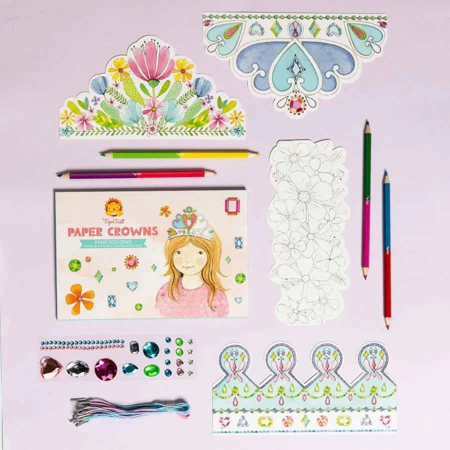 Tiger Tribe Paper Crowns Princess Gems Art and craft For Kids 5yrs+