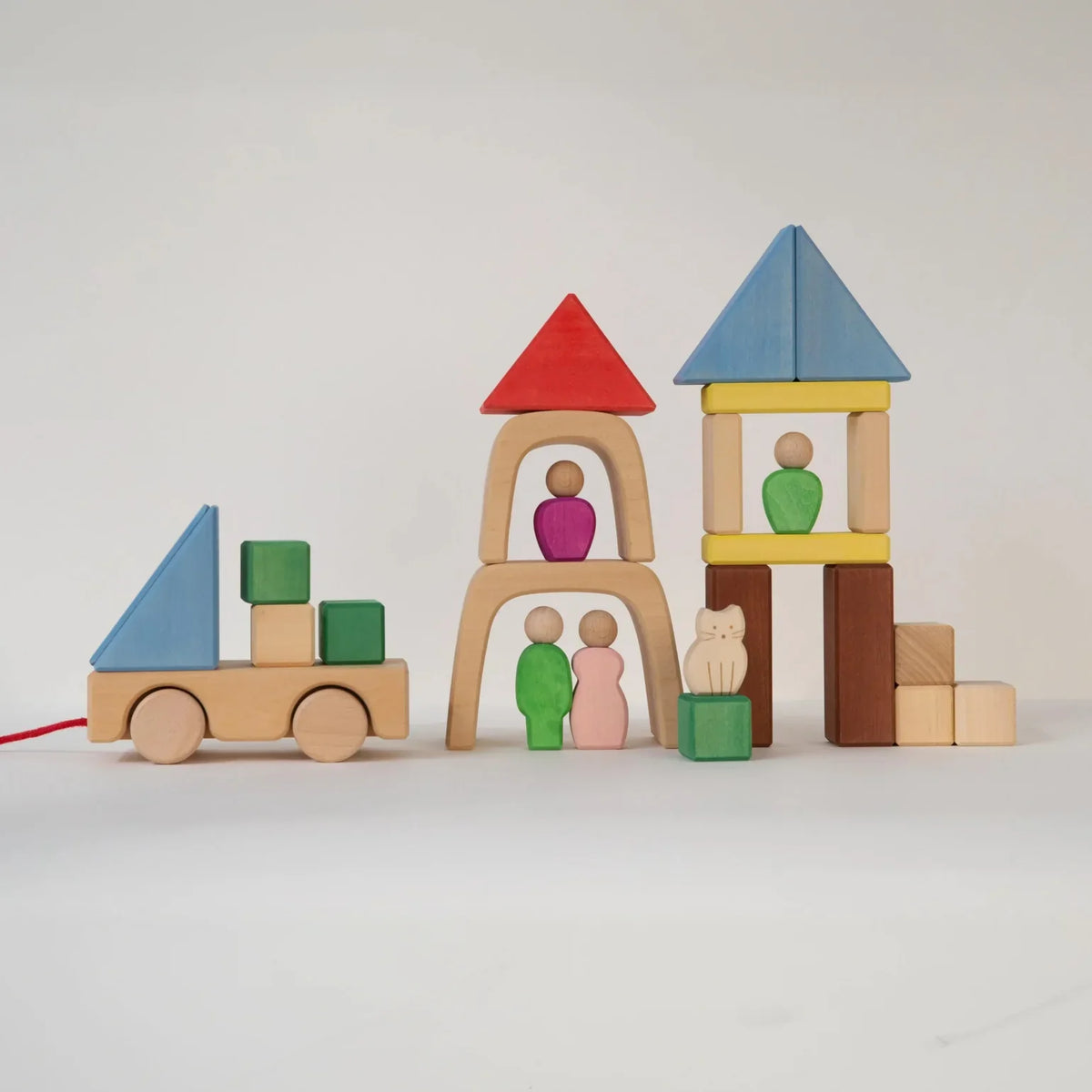 Wooden Building Blocks Trailer Travel Set 30pcs by Avdar Toys Wooden Toys Building Blocks Travel Toys Gifting Idea for 3yrs+