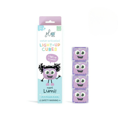 Glo Pals Water Activated Light Up Cubes by Jellystone Bath Sensory Developmental Toys for Toddlers Gift Idea Best Seller 3yrs+