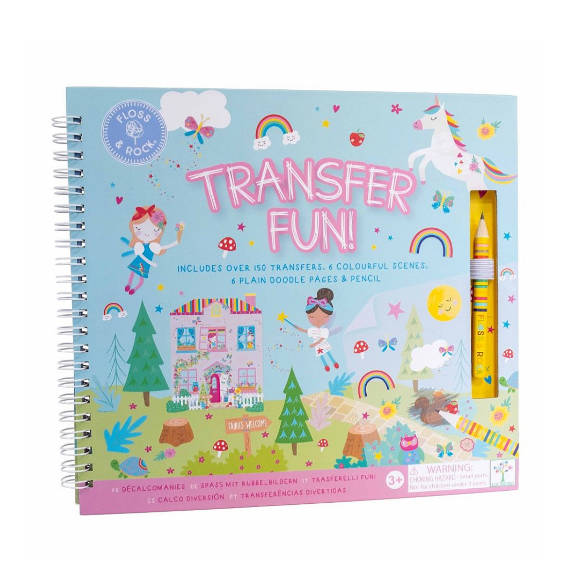 Floss & Rock Transfer Fun Rainbow Fairy Activity Book Art and Craft for Kids Fairy Unicorn and Castle Theme 3yrs+