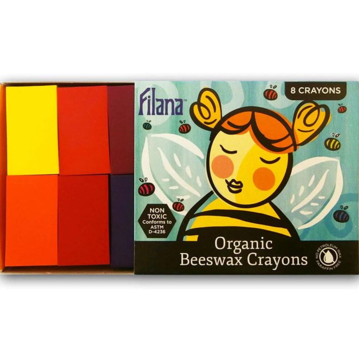 Filana Organic Beeswax Crayons Waldorf Education Inspired 8 Blocks Stationary Art and craft for kids 3yrs+
